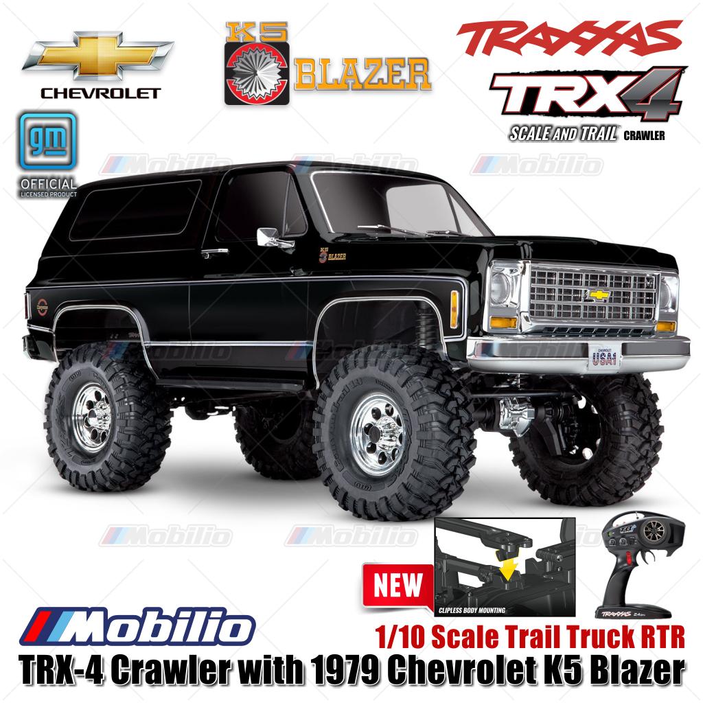 Traxxas 82276-4 TRX-4 1979 Chevrolet K5 Blazer 4X4 Skala 1/10 Truk Trail TRX4 RC Crawler Petualangan Tanpa Klip