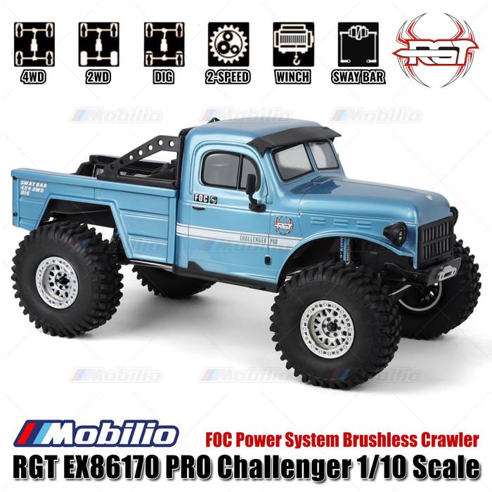 RGT EX86170 PRO Challenger 1/10 2.4G 4WD Mobil RC Brushless Rock Crawler Petualangan Off-Road