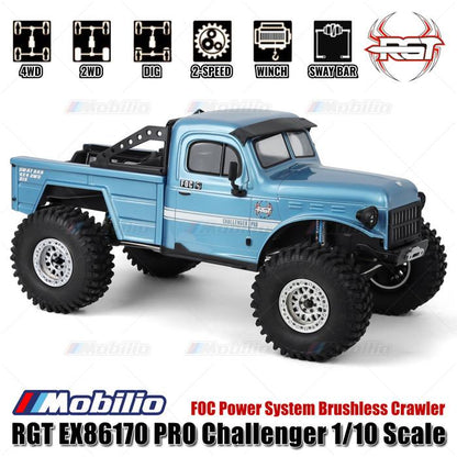 RGT EX86170 PRO Challenger 1/10 2.4G 4WD Mobil RC Brushless Rock Crawler Petualangan Off-Road
