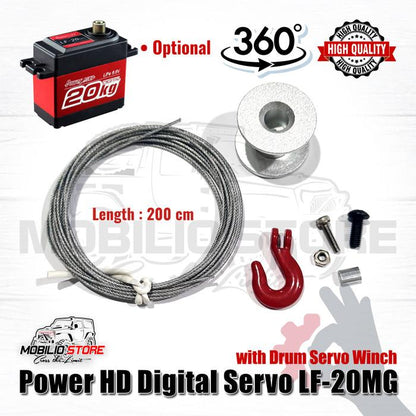 Power HD Digital Servo LF-20MG 360 Rotation 20 Kg Metal Gear RC Winch