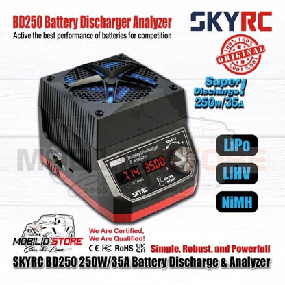 SKYRC BD250 250W 35A LiPo/LiHV/NiMH Penguras Baterai dan Penganalisis Baterai