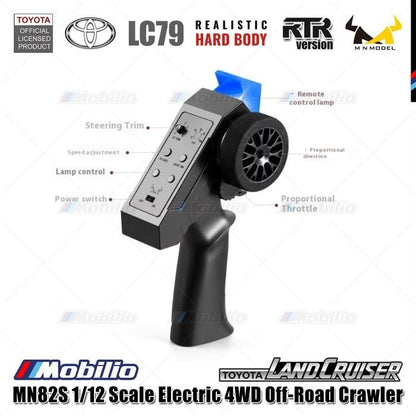 MN82S 1/12 Scale Electric 4WD Off-Road Crawler Toyota Land Cruiser LC79 Car Adventure  Remote Control