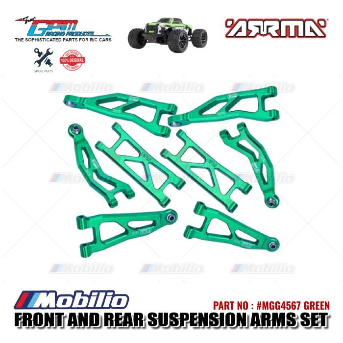 GPM Part #MGG4567 Metal Alloy Front And Rear Suspension Arms set RC Arrma Granite Grom Mega Monster Truck