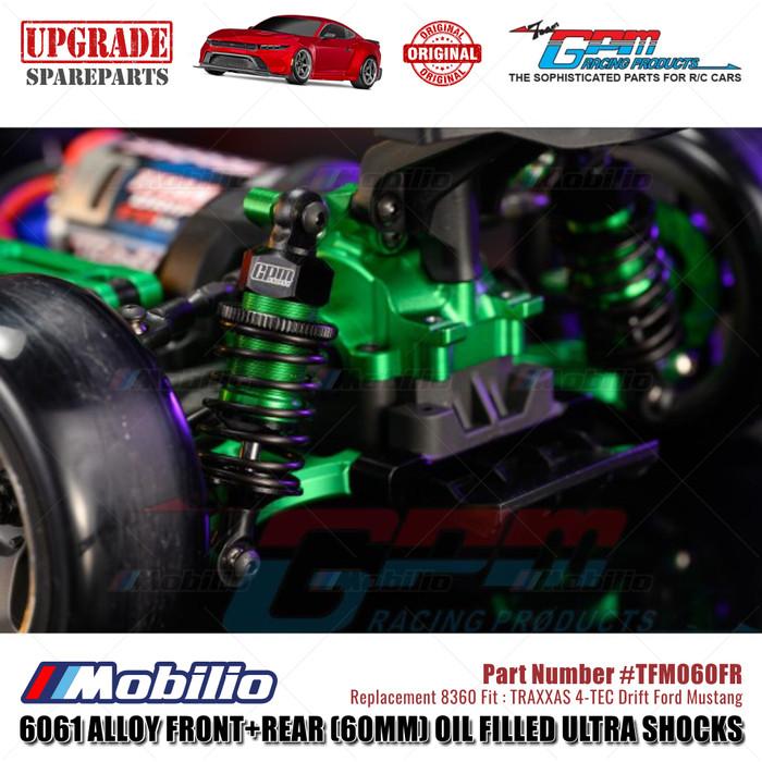 GPM Part #TFM060FR 6061 Alloy Front+Rear (60mm) Oil Filled Ultra Shocks #8360 Traxxas 4-TEC Drift Ford Mustang