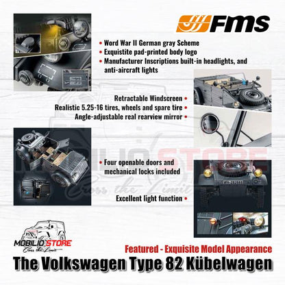 FMS Volkswagen Tipe 82 Kubelwagen Skala 1:12 RTR RC Car Crawler
