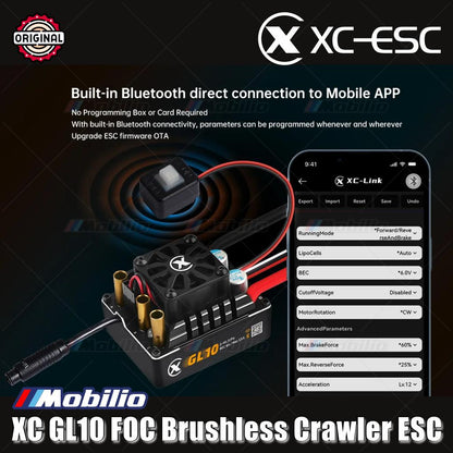 XC-ESC GL10 FOC Brushless Crawler ESC LiPo 2-4S 80A Kontinu BEC 6-13A Maks untuk Mobil Truk RC Rock Crawler