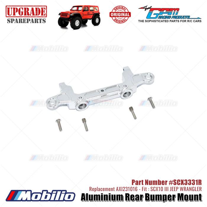 GPM Part #SCX3331R Aluminium Rear Bumper Mount Upgrade Axial SCX10 III Jeep Wrangler AXI231016 Replacement