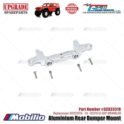 GPM Part #SCX3331R Aluminium Rear Bumper Mount Upgrade Axial SCX10 III Jeep Wrangler AXI231016 Replacement