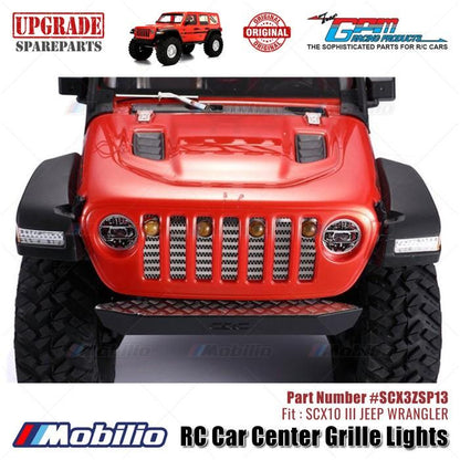 GPM Part #SCX3ZSP13 RC Car Center Grille Lights Decoration Axial SCX10 III Jeep Wrangler Led  Remote Control