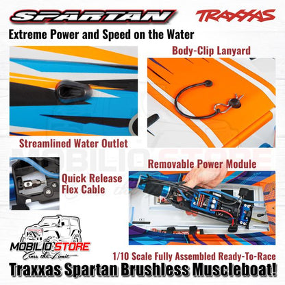 Traxxas Spartan Brushless Muscle Boat 1/10 Scale Fully Assembled RTR