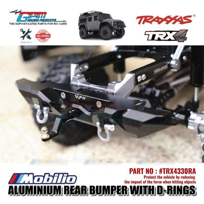 GPM Part #TRX4330RA Aluminium Rear Bumper With D-rings Traxxas TRX-4 Defender Trail Crawler