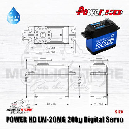 Power HD LW-20MG Digital Servo Waterproof LiFe 6.6V 20 Kg Metal Gear