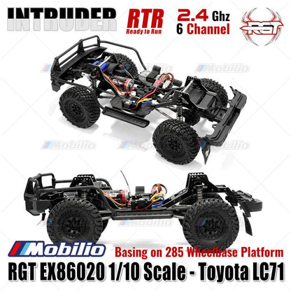 RGT EX86020 Intruder Toyota LC71 RTR Skala 1/10 2.4GHz 4WD RC Rock Crawler Petualangan 86020