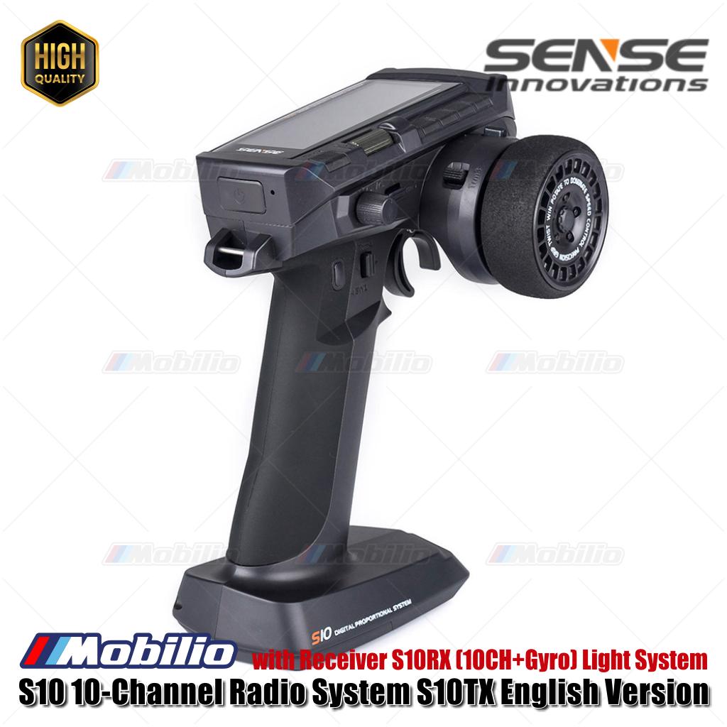 Sense Innovations S10 10-Channel Light Radio System Smart Remote Controller Transmitter Set S10TX +S10RX w/ Gyro