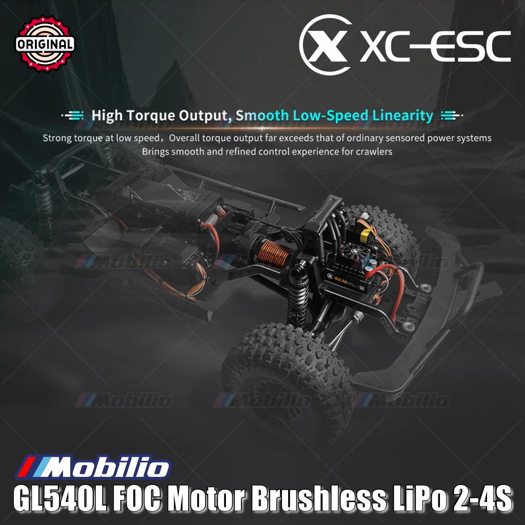 XC-ESC GL540L Sensored FOC Motor Brushless LiPo 2-4S untuk Mobil Crawler Skala 1/10 dengan Torsi Kecepatan Rendah yang Bertenaga dan Tahan Air IP67