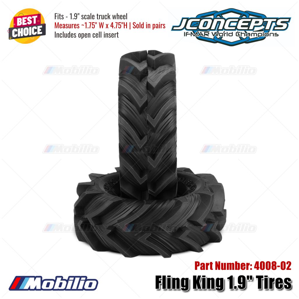 JConcepts #4008-02 Fling King 1.9" Tires 1.75"W x 4.75"H Fits - 1.9" Scale Truck Wheel