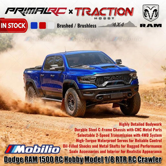 Traction Hobby PrimalRC Dodge RAM 1500 Remote Control Hobby Model 1/8 Scale RTR RC Crawler Adventure