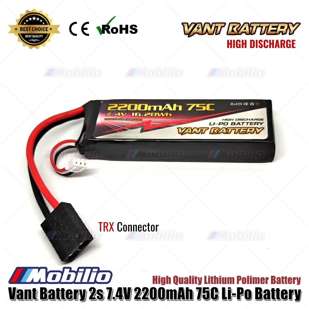 Vant Battery 2S 7.4V 2200 mAh 75 C Lithium Polymer Soft Case Battery