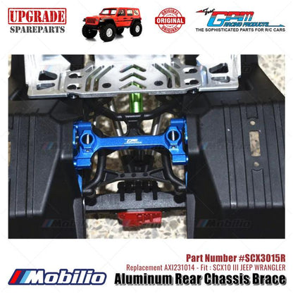 GPM Part #SCX3015R Aluminum Rear Chassis Brace Upgrade Axial SCX10 III Jeep Wrangler AXI231014 Replacement