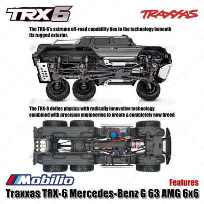 Traxxas TRX-6 G63 AMG 6x6 RTR RC Car Crawler Adventure 1/10 Scale TRX6 Ready New Clipless Body Mounting LED Light Kit Waterproof Speed Control