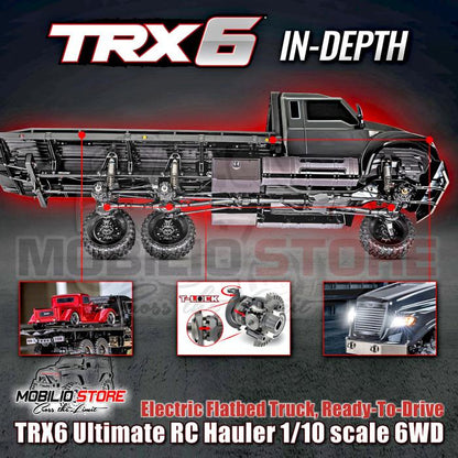Traxxas 88086-84 TRX6 Ultimate RC Hauler skala 1/10 6WD Truk Bak Datar Elektrik Tanpa Klip