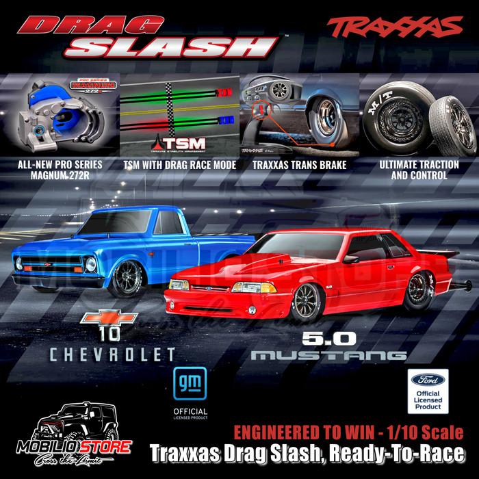 Traxxas 94076-4 Drag Slash Chevrolet - Mustang 1/10 Scale RTR TSM RC Car Race