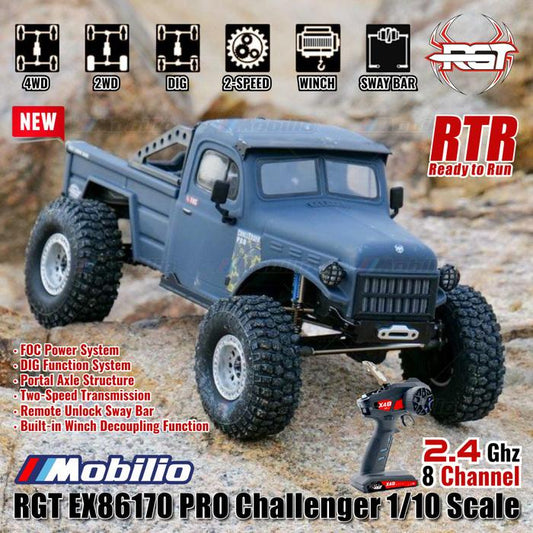 RGT EX86170 PRO Challenger 1/10 2.4G 4WD Mobil RC Brushless Rock Crawler Petualangan Off-Road