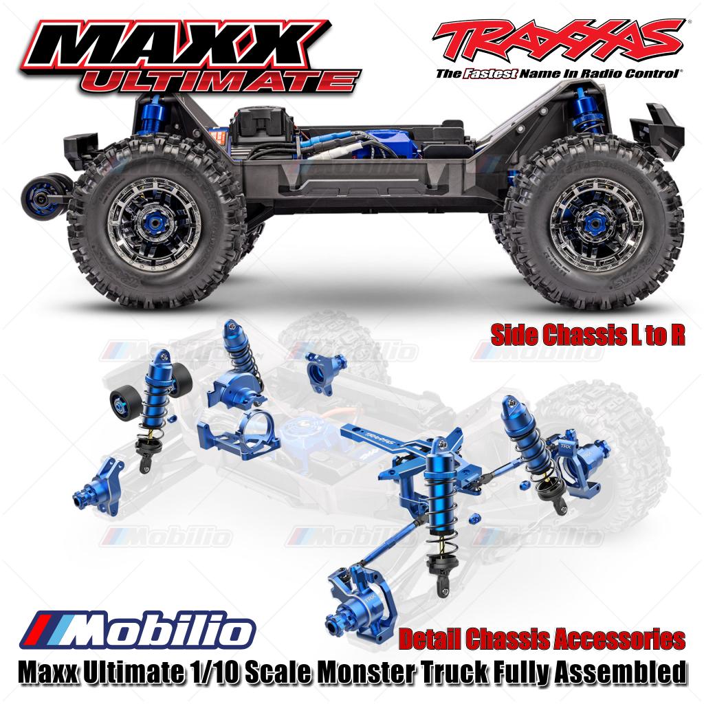 Traxxas 89087-4 Maxx Ultimate Truk Monster Skala 1/10 Rakitan Lengkap RTR Siap Balap RC dengan Sistem Radio TQi 2.4 GHz dan Sistem Tenaga Brushless VXL-4S
