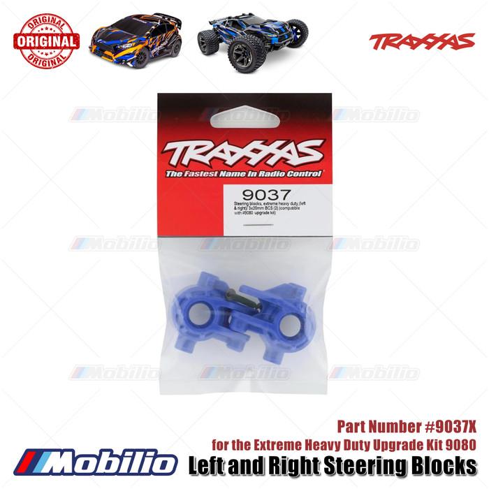 Traxxas Part #9037X Steering blocks Extreme Heavy Duty Blue for 9080 Upgrade RC Ford ST Rally Rustler Slash Stampede
