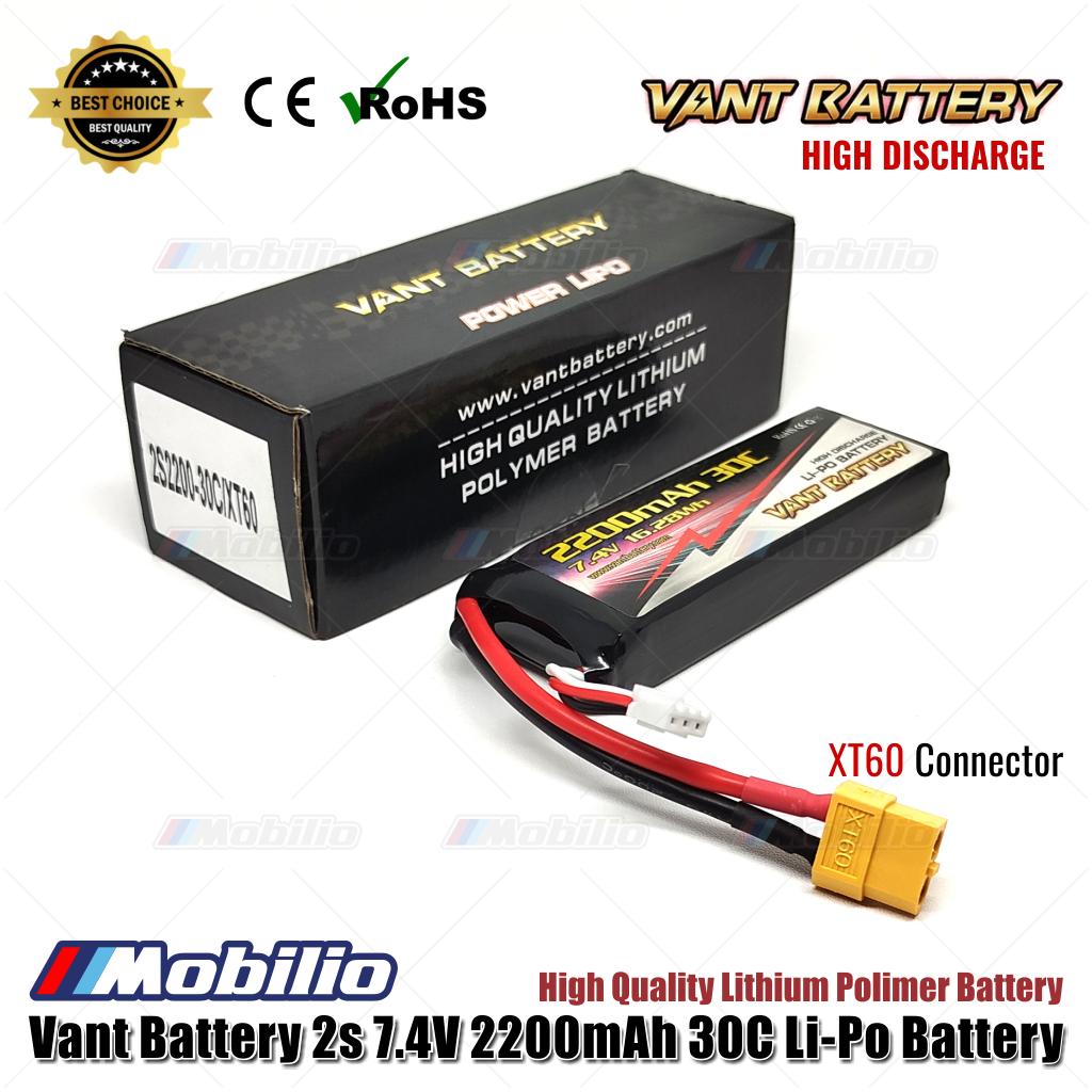 Baterai Vant 7.4V 2S 2200mAh 30C Lithium Polimer LiPo Soft Case