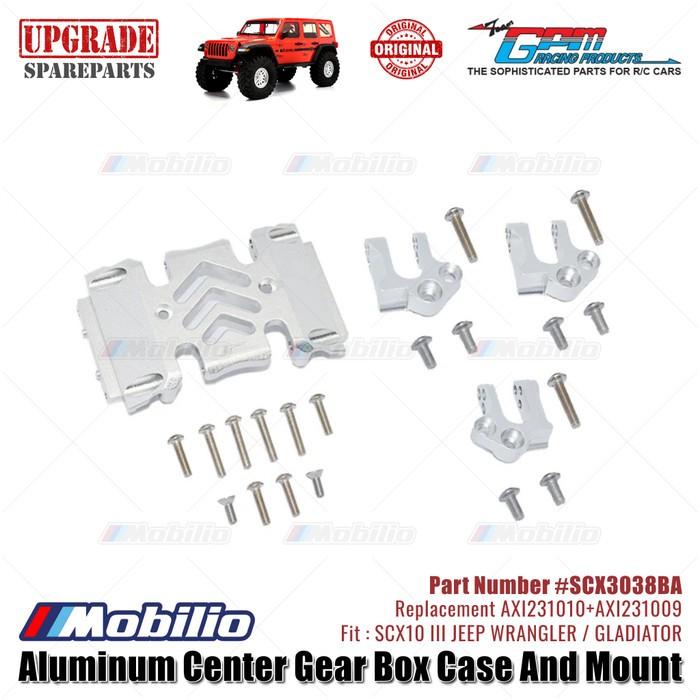 GPM Part #SCX3038BA Center Gear Box Case Skid Plate Mount Axial SCX10 III Wrangler Gladiator AXI231010 AXI231009 Replacement  Remote Control