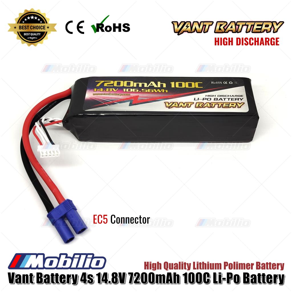 Baterai Vant 4S 14,8V 7200 mAh 100C Litium Polimer Soft Case