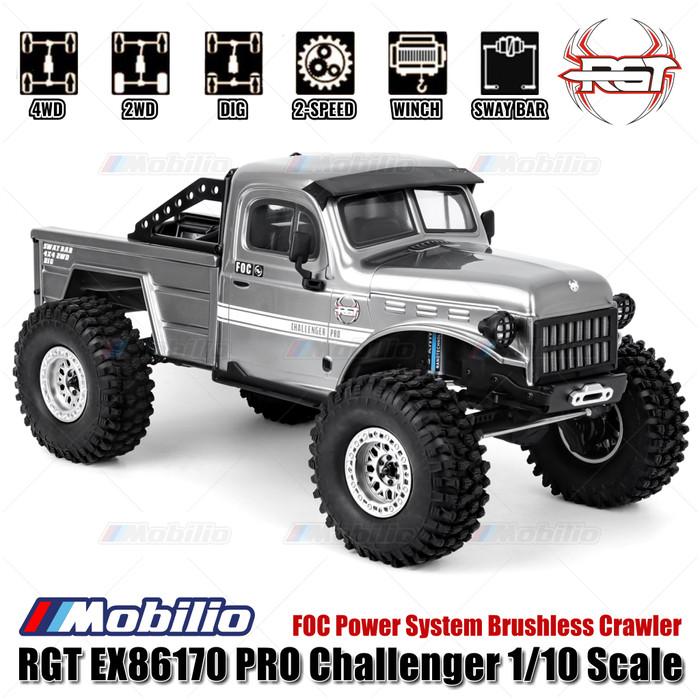 RGT EX86170 PRO Challenger 1/10 2.4G 4WD Mobil RC Brushless Rock Crawler Petualangan Off-Road