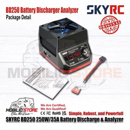 SKYRC BD250 250W 35A LiPo/LiHV/NiMH Penguras Baterai dan Penganalisis Baterai