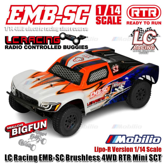 LC Racing EMB-SC Brushless 4WD Mini Short Course Truck Lipo-R Version 1/14 Scale RTR