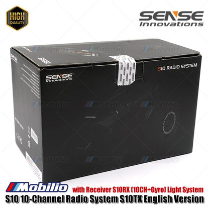 Sense Innovations S10 10-Channel Light Radio System Smart Remote Controller Transmitter Set S10TX +S10RX w/ Gyro