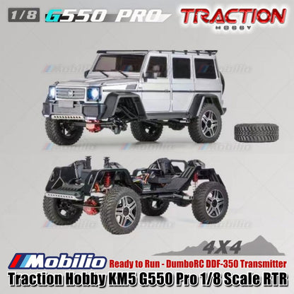 Traction Hobby G550 Pro KM5 Mobil RC Crawler Skala 1/8 Kendali Jarak Jauh Petualangan RTR