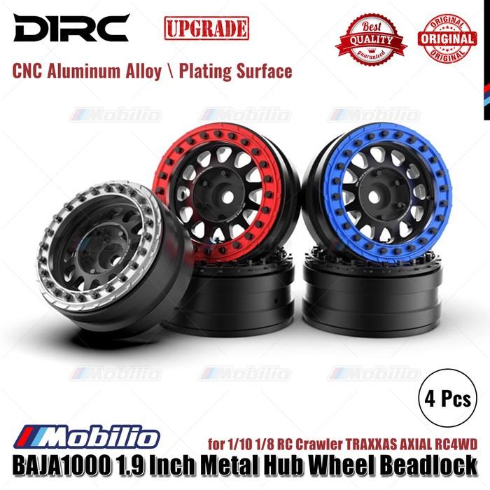 D1RC BAJA1000 Velg Logam Hub Beadlock 1.9 Inci untuk Crawler RC 1/10 1/8 TRAXXAS AXIAL RC4WD Bagian Peningkatan
