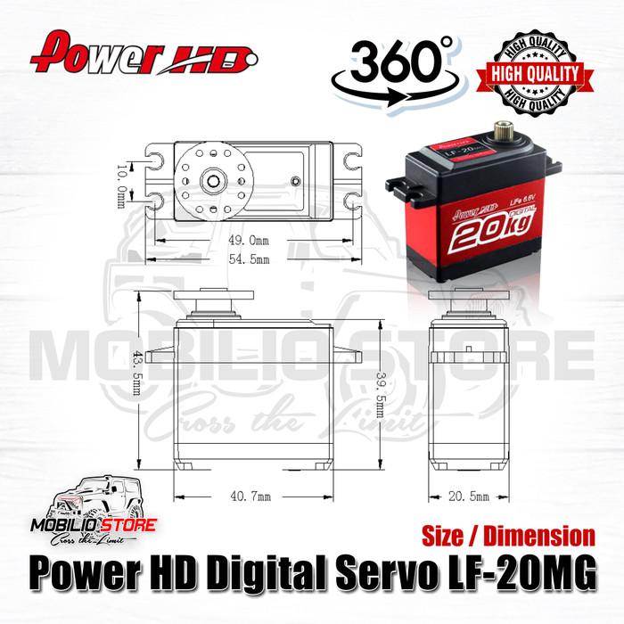 Power HD Digital Servo LF-20MG 360 Rotation 20 Kg Metal Gear RC Winch