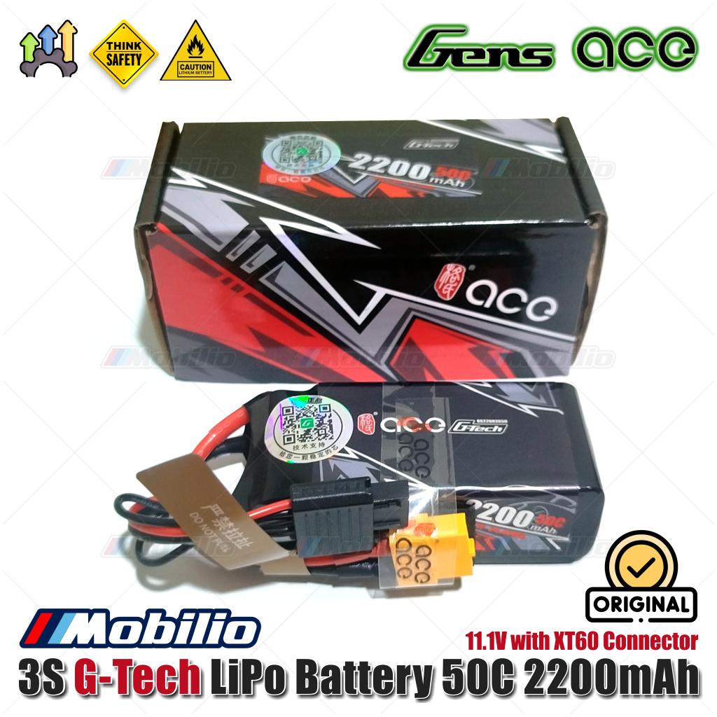 Gens Ace 3S G-Tech LiPo Battery 11.1V 50C 2200mAh with XT60 Connector