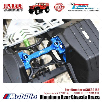 GPM Part #SCX3015R Aluminum Rear Chassis Brace Upgrade Axial SCX10 III Jeep Wrangler AXI231014 Replacement