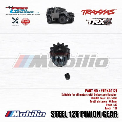 GPM Part Steel Pinion Gear 32P 9/10/11/12/14T Stronger and Durable for Traxxas TRX-4 TRX-6 1/10 Scale