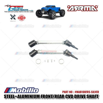 GPM Part #MAB108FRS Steel+Aluminium Front/Rear CVD Drive Shaft RC Upgrade Arrma Big Rock Vorteks Truck