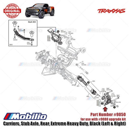 Traxxas Part #9050 Left and Right Stub Axle Carriers for the Extreme Heavy Duty Upgrade Kit 9080 RC Ford ST Rally Raptor Rustler Slash Stampede