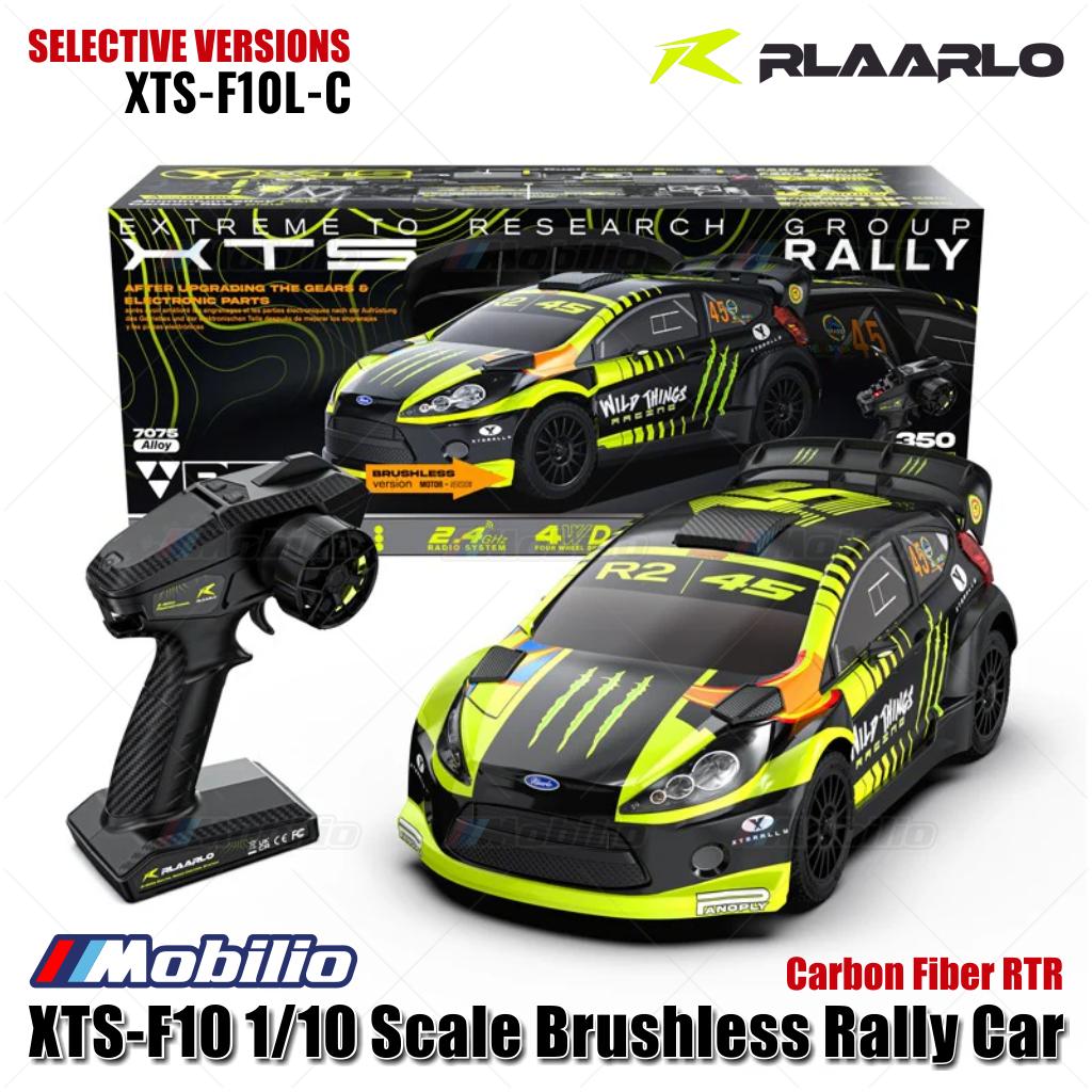 Rlaarlo XTS-F10 Mobil Reli Tanpa Sikat Skala 1/10 RTR Versi KIT Serat Karbon dengan Kontrol Jarak Jauh