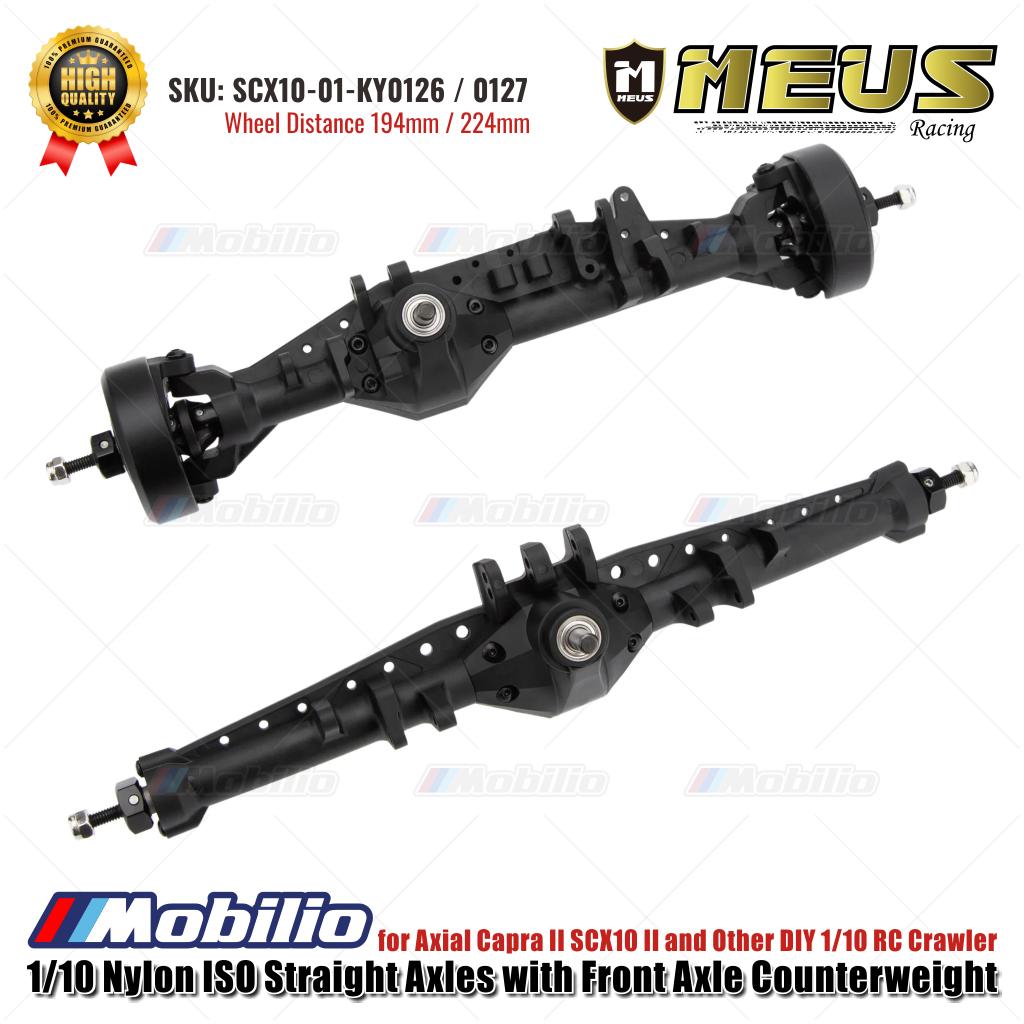 Gandar Lurus ISO Nilon 1/10 MEUS Racing dengan Penyeimbang Gandar Depan untuk Axial Capra II SCX10 II dan Crawler RC 1/10 DIY Lainnya