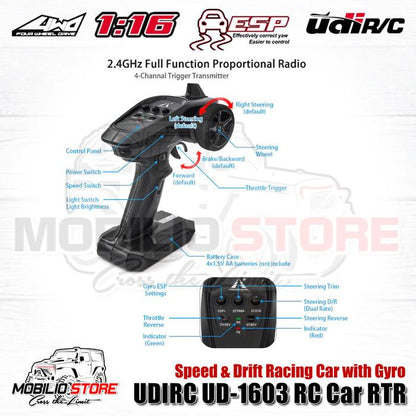 UDIR/C UD-1603 4WD 1/16 Racing Drift Rally Touring RC Car 2.4 GHz RTR