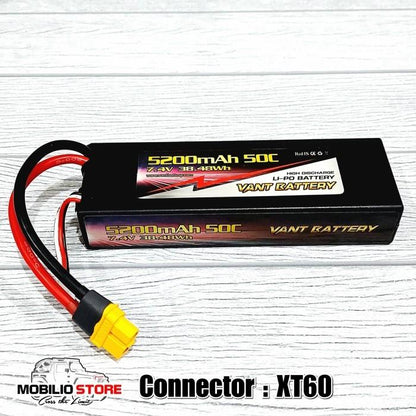 Vant Battery Lipo 2S 7.4 Volt 5200 mAh 50C Baterai RC Lithium Polimer