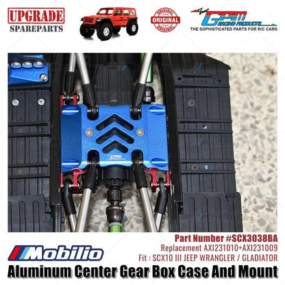 GPM Part #SCX3038BA Center Gear Box Case Skid Plate Mount Axial SCX10 III Wrangler Gladiator AXI231010 AXI231009 Replacement  Remote Control