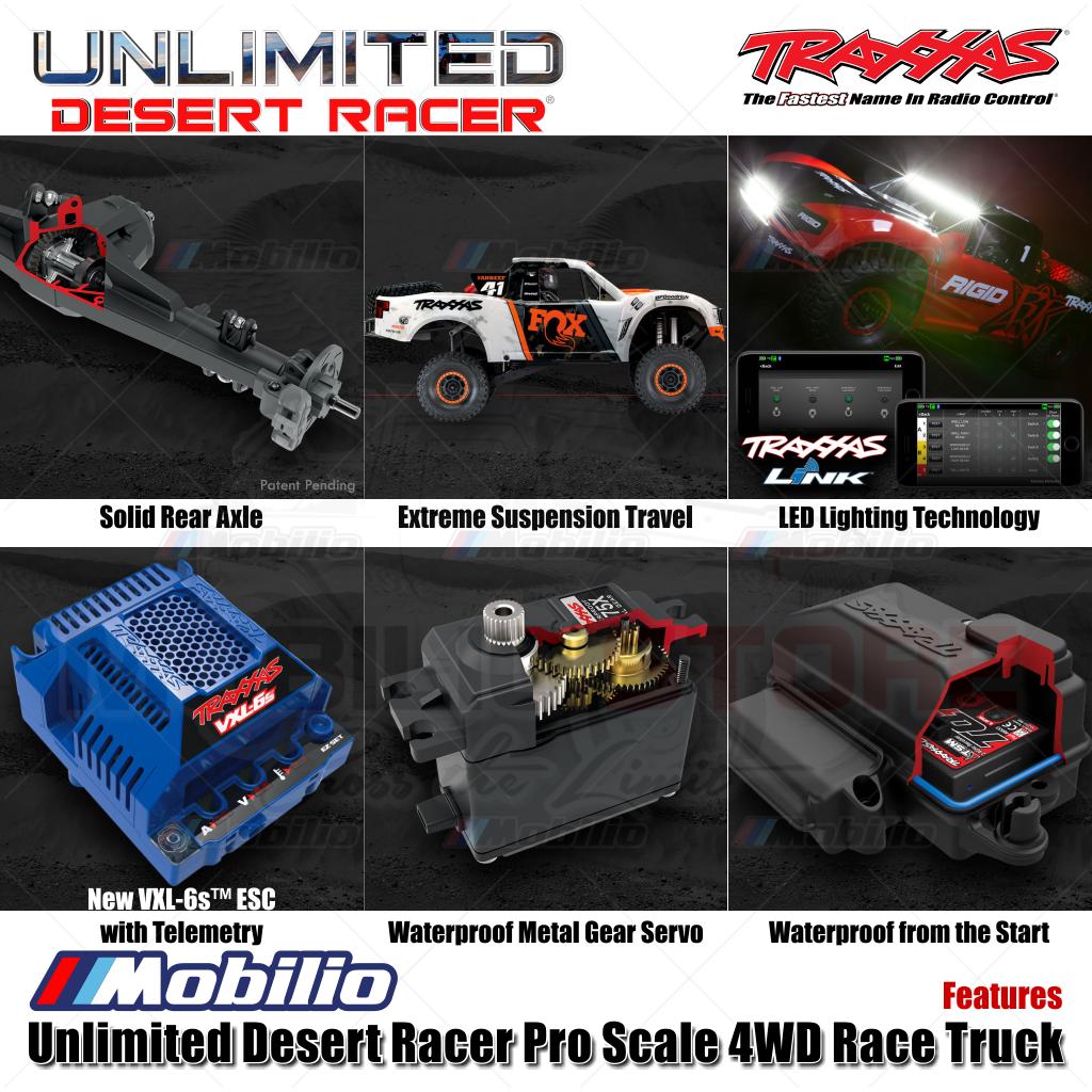 Traxxas 85086-4 UDR Unlimited Desert Racer Pro Scale 4x4 6S RC Short Course Remote Control Tanpa Klip